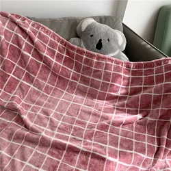 single soft plaid flannel korean blankets
