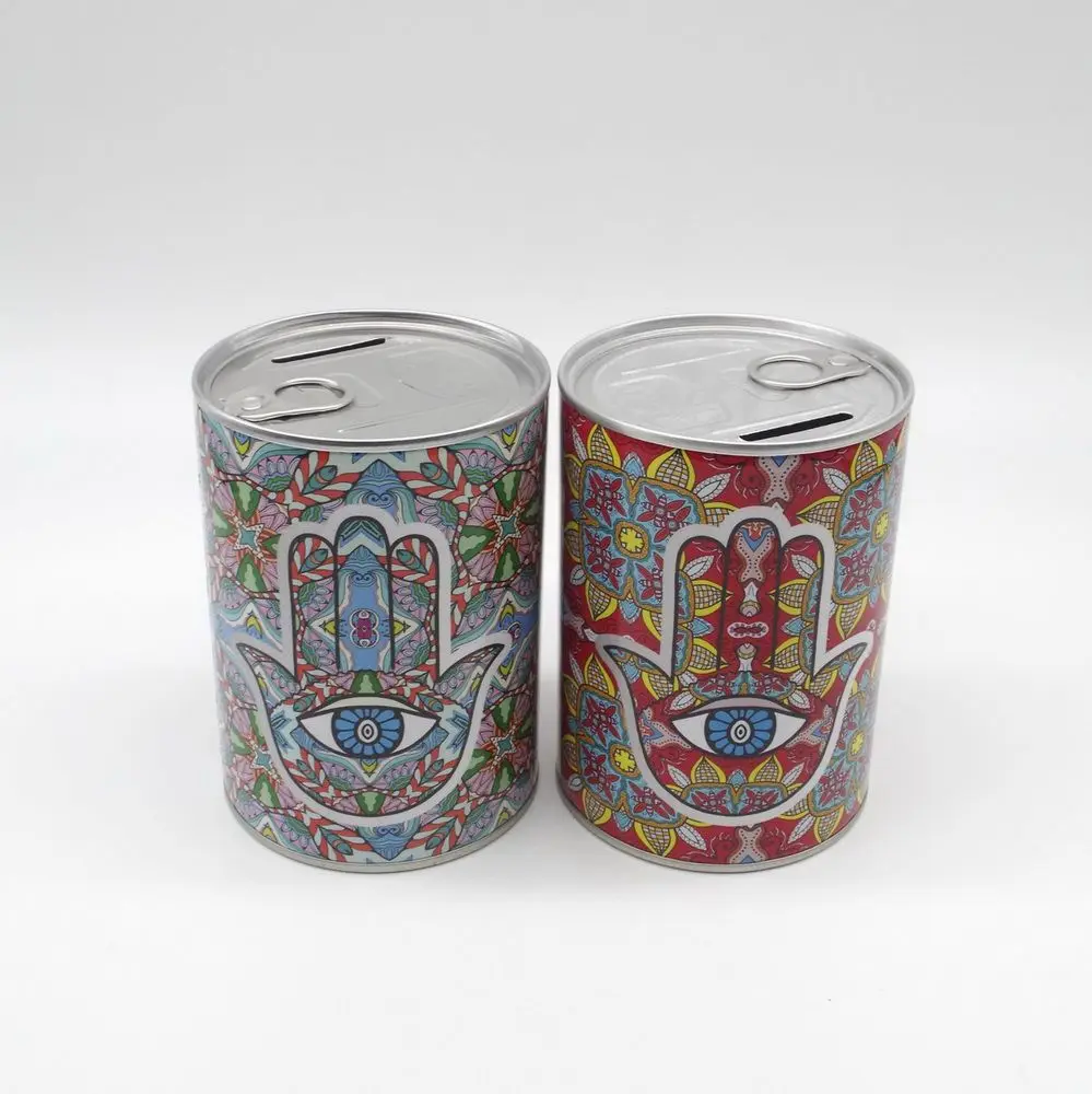 Factory Wholesale Custom Tin Can Money Box Metal Coin Piggy Bank For Kids