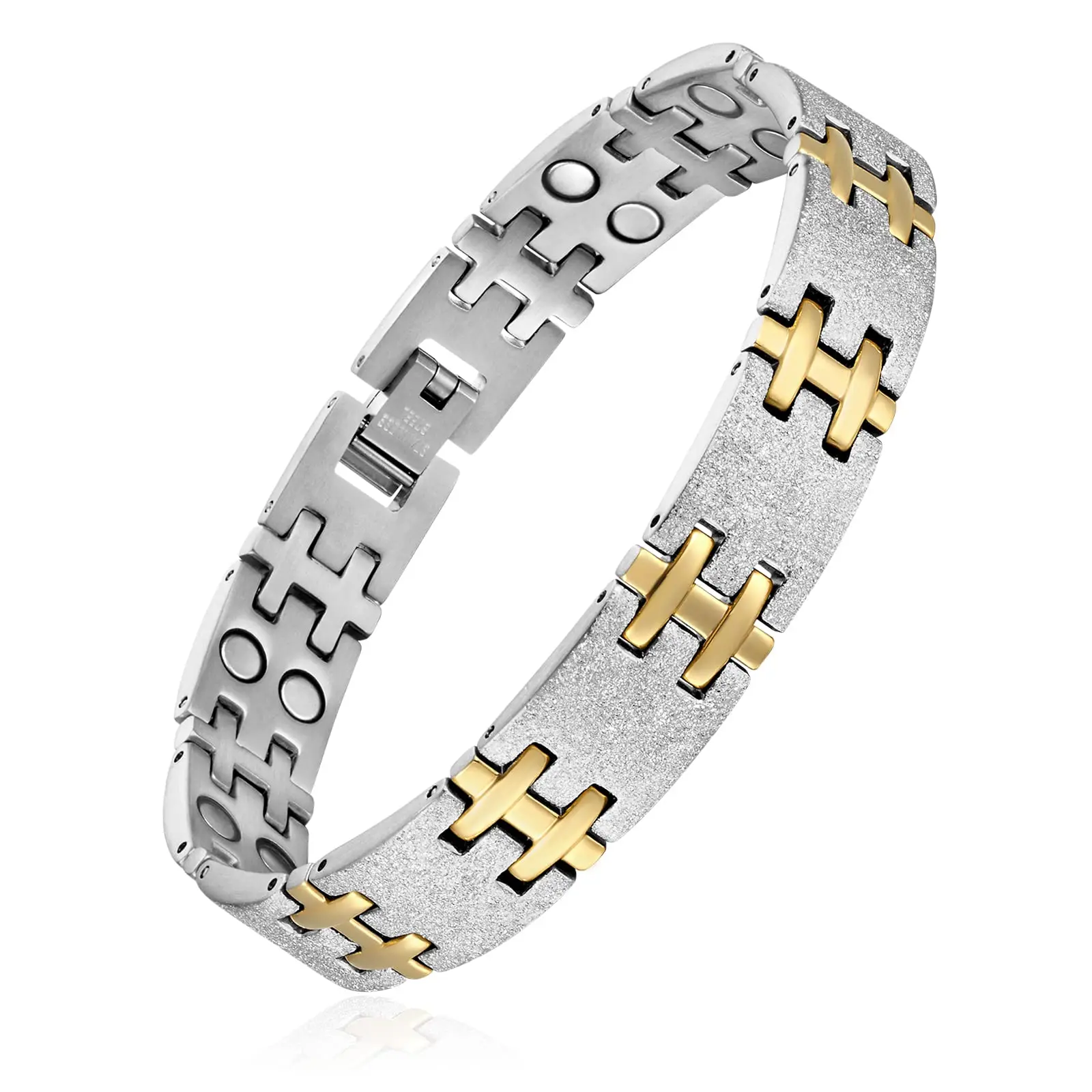 Magnetic titanium steel bracelet Titanium Bracelet Elegant Men Strong Magnetic Silver Unique Chain Link Bracelets Bangles