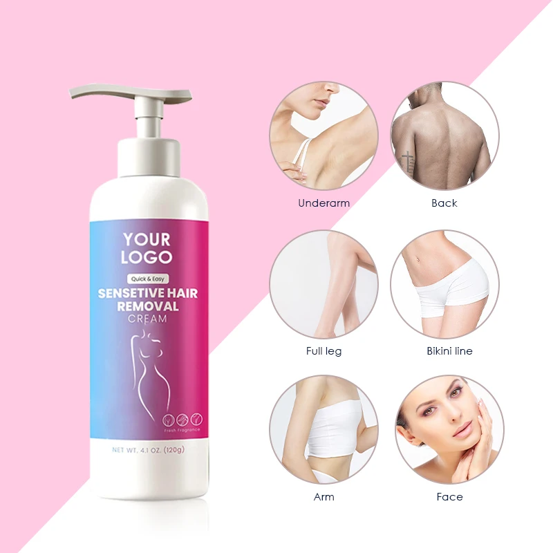 Wholesale OEM Private Label Cosmetics Women Men Organic Natural Permanent Removal Body Facial Lotion Hair Remover Cream