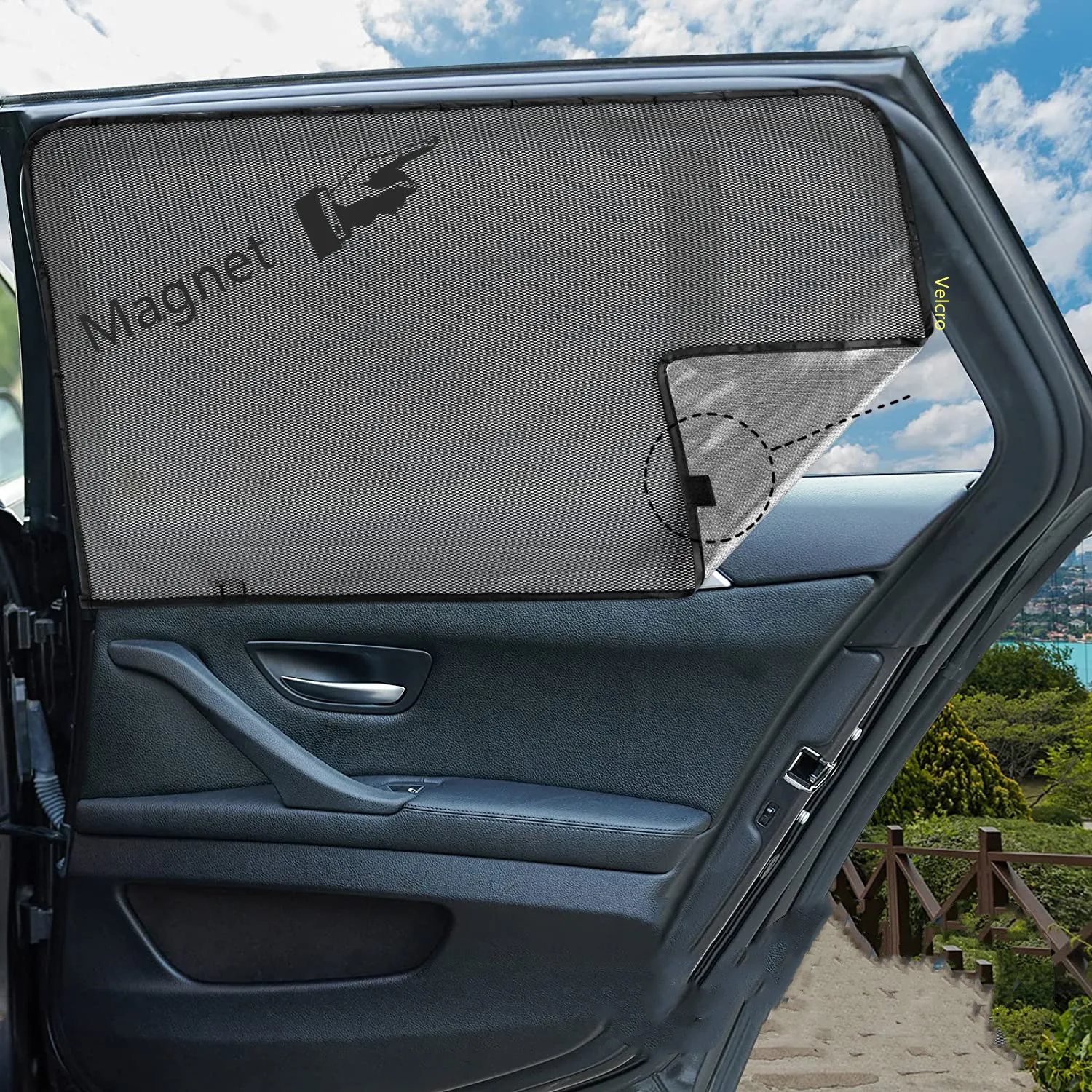 (Заднее сиденье/80x50 см) растягивающиеся и дышащие автомобильные оконные экраны для полной защиты от солнца конфиденциальности боковые окна автомобиля солнцезащитный