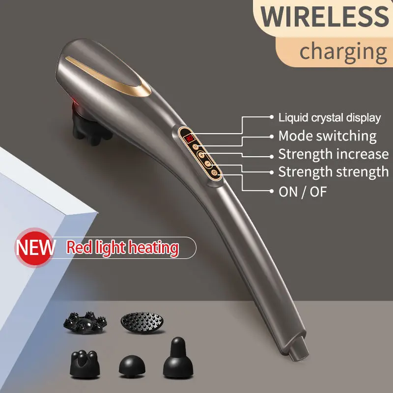 Dolphin Electric Massage Stick Handheld Beating Device for Shoulder Cervical Spine Waist Back Meridian Vibrator Whole Body