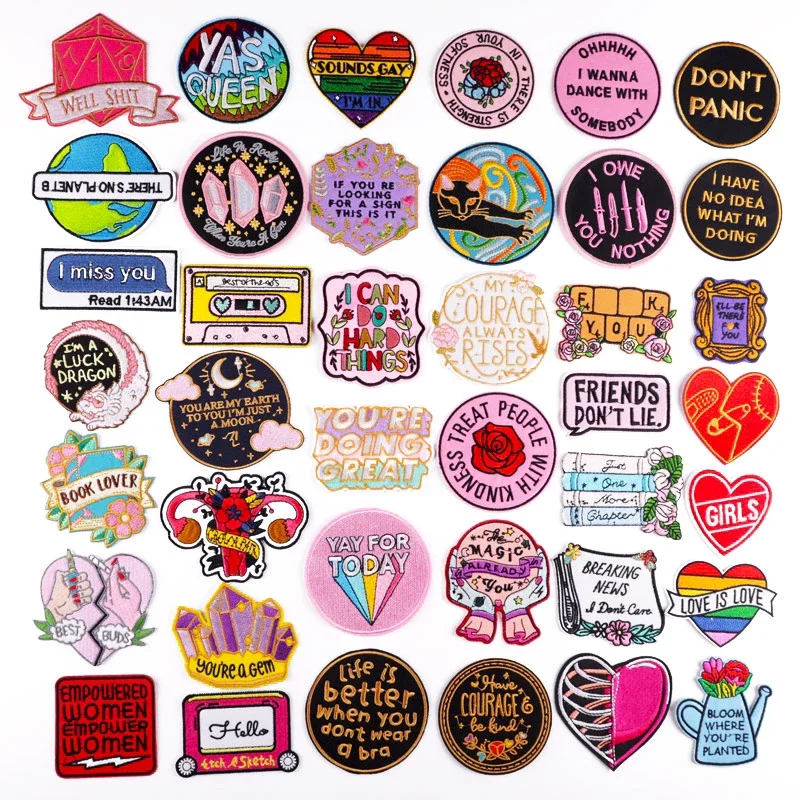 High Quality Cartoon Dinosaur Letter Embroidered Animal Iron Patches for Clothing