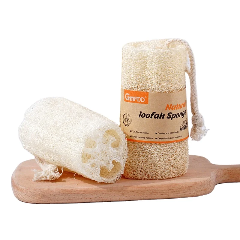 Wholesale 100% nature Luffa  biodegradable exfoliating custom body bath natural sponge loofah