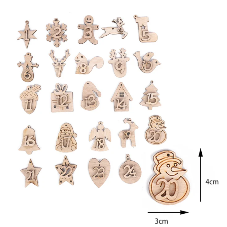 Label Countdown Advent Day Calendar Cotton Cloth Bag Christmas Burlap Bag Candy Gift Wrapping Cloth Bag