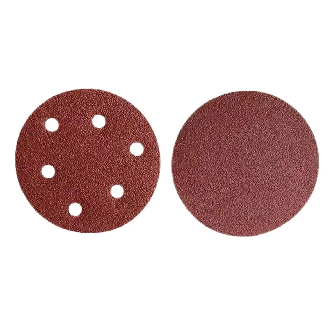 5 inch hook and loop 8 holes aluminum oxide red sandpaper disc sanding disc for Sanding &Polishing DIY projects