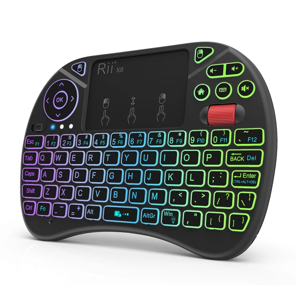 Беспроводной пульт Rii X8 + ( X8) с RGB-подсветкой, 2,4 ГГц