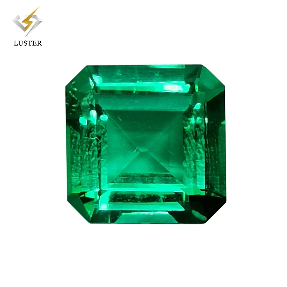 Luster gems carat asscher shape 3*3mm to 7*7mm loose colombian lab grown emerald