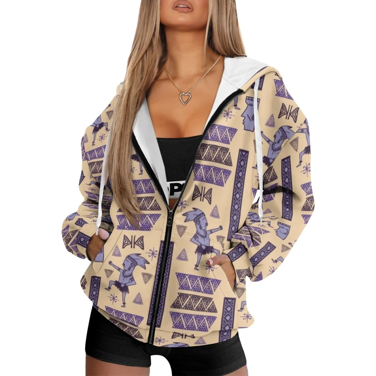 Wholesale Mid America Mexico Maya Aztec Hoodies For Woman Custom Print Sublimation Heavyweight Fashion Streetwear Loose Hoodies