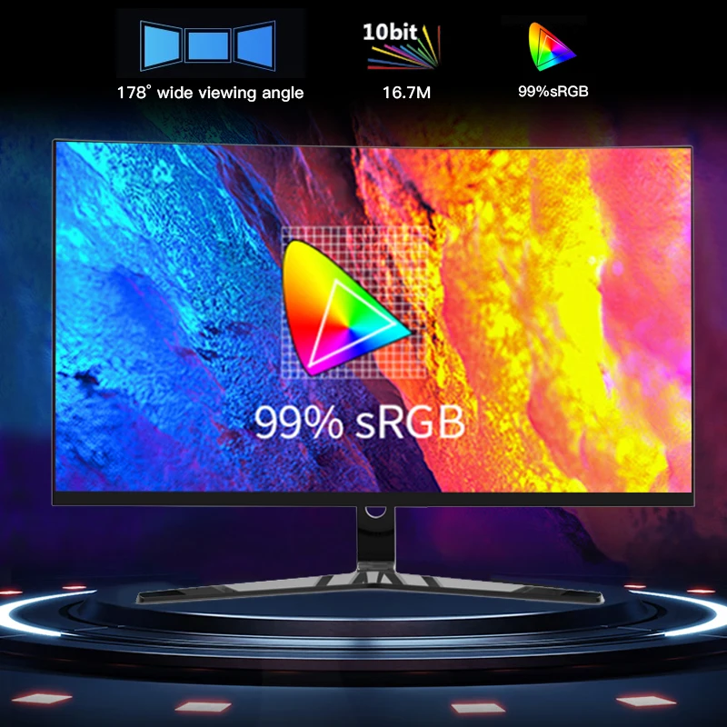 Full High-definition Super Wide 27 Inch Curved Surface Screen 2k 165hz Led Gaming Monitor Lcd Pc Monitor For Computer