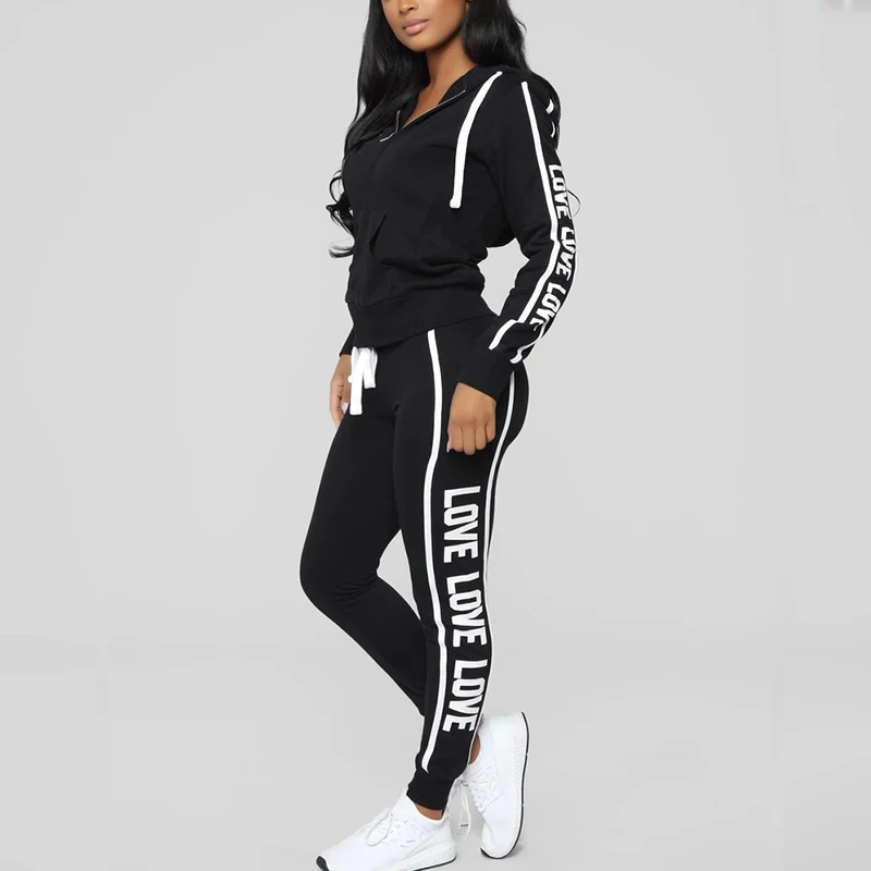 Ladies Tracksuit Set Women Wholesale Custom Casual Cotton Zipper Sweat Suit Ladies Tracksuit