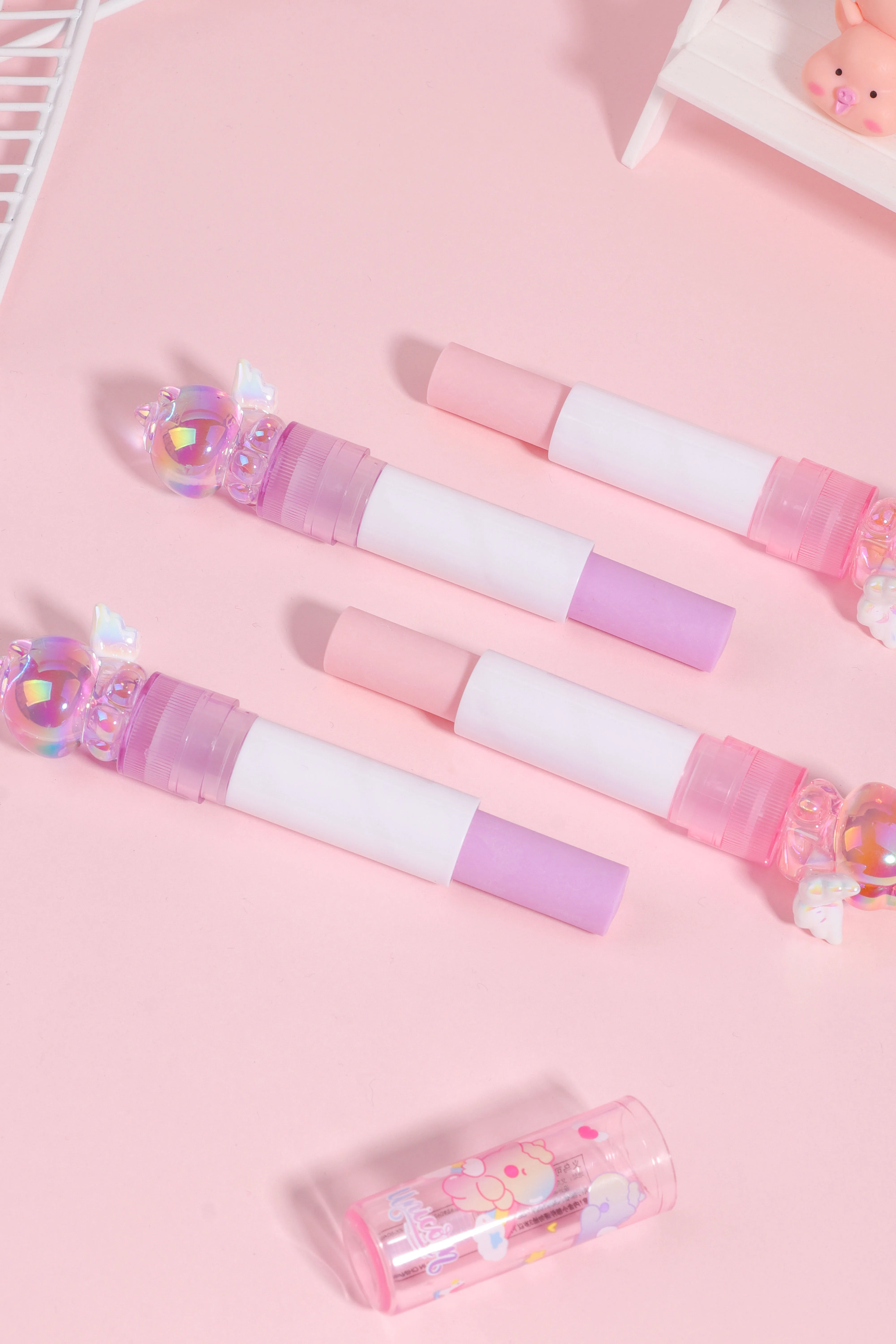 kawaii school stationary accessories cute kids Cute Colorful Shareware crystal horse Lipstick eraser for children