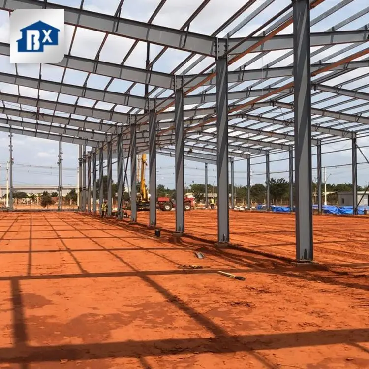 OEM Prefab Metal Frame Steel Storage Building Kits , Prefabricated Steel Frame Warehouse Metal Building