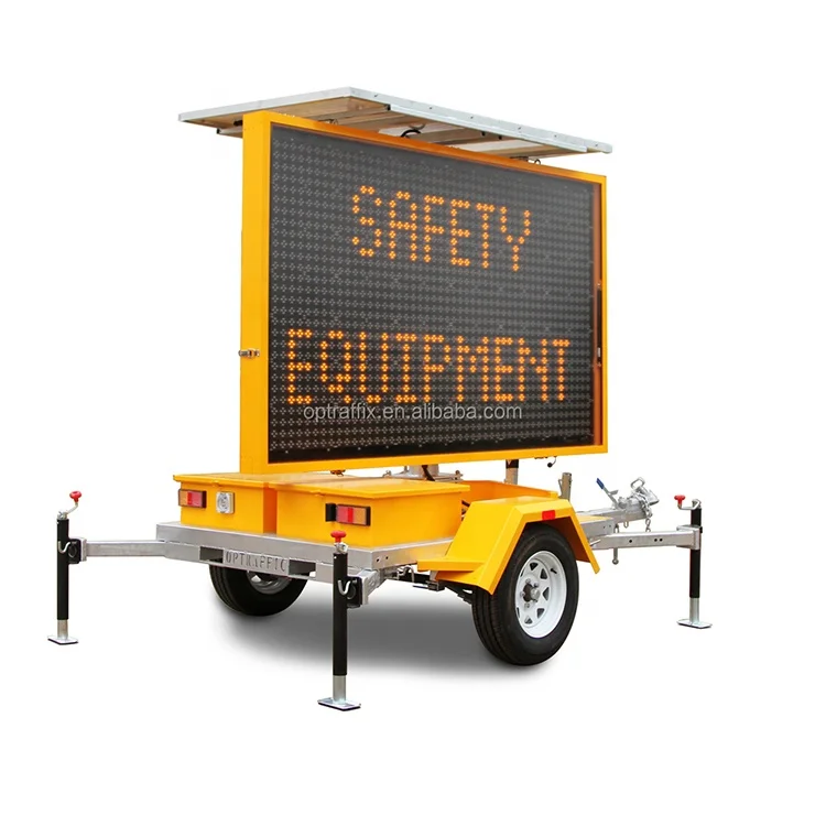 Roadway Safety AMBER & 5-COLOR Outdoor Portable LED Electronic Words Image Animation Display Variable Message Signs Trailer