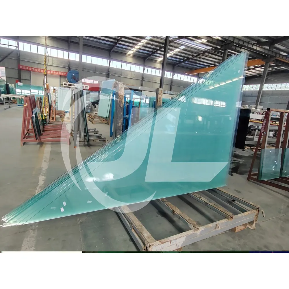 8+8 composite laminated glass low e laminated glass industrial glass for coffee table doors with half moon