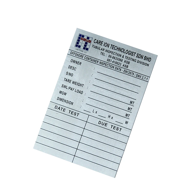 Factory price equipment metal tag nameplate