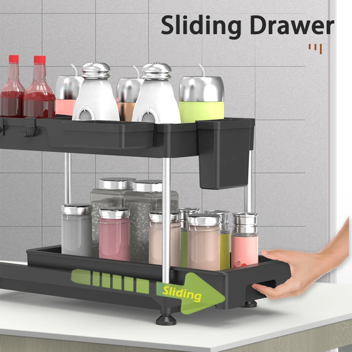 2024 New Products Small Spaces Cabinet Use Plastic Rack Shelf Kitchen Bathroom Organizers and Storage Drawers
