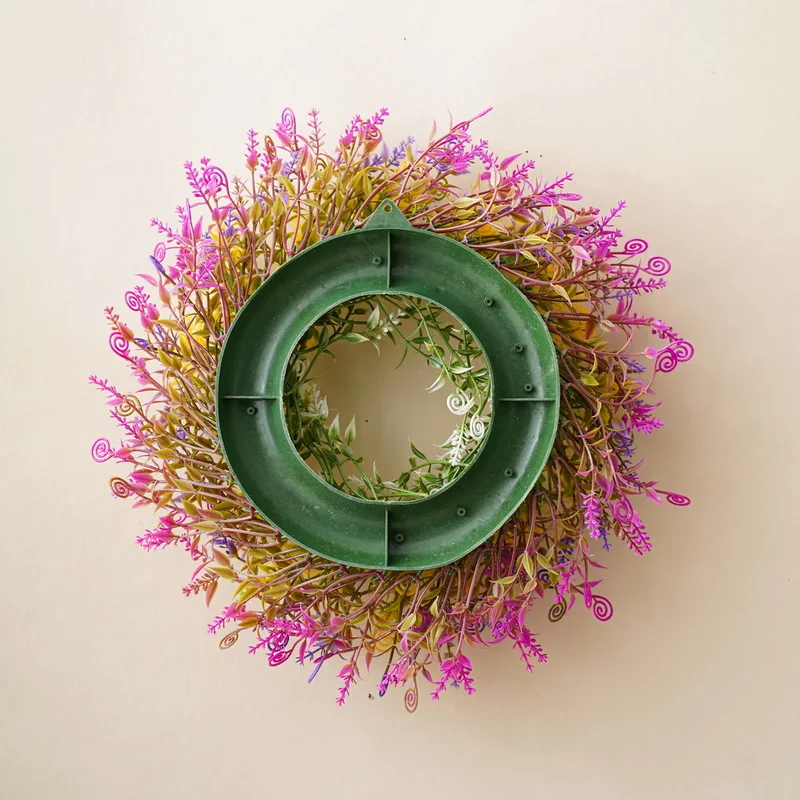 Starry Artificial Gypsophila Wreath Colorful Flower Wreath for Window Home Porch Farmhouse Patio Garden Decor