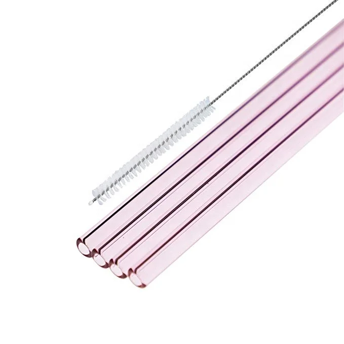 Glass Straws New Glass Straw Colored Borosilicate Straight Glass Drinking Straws for Cocktails shaker gifts Eco-friendly