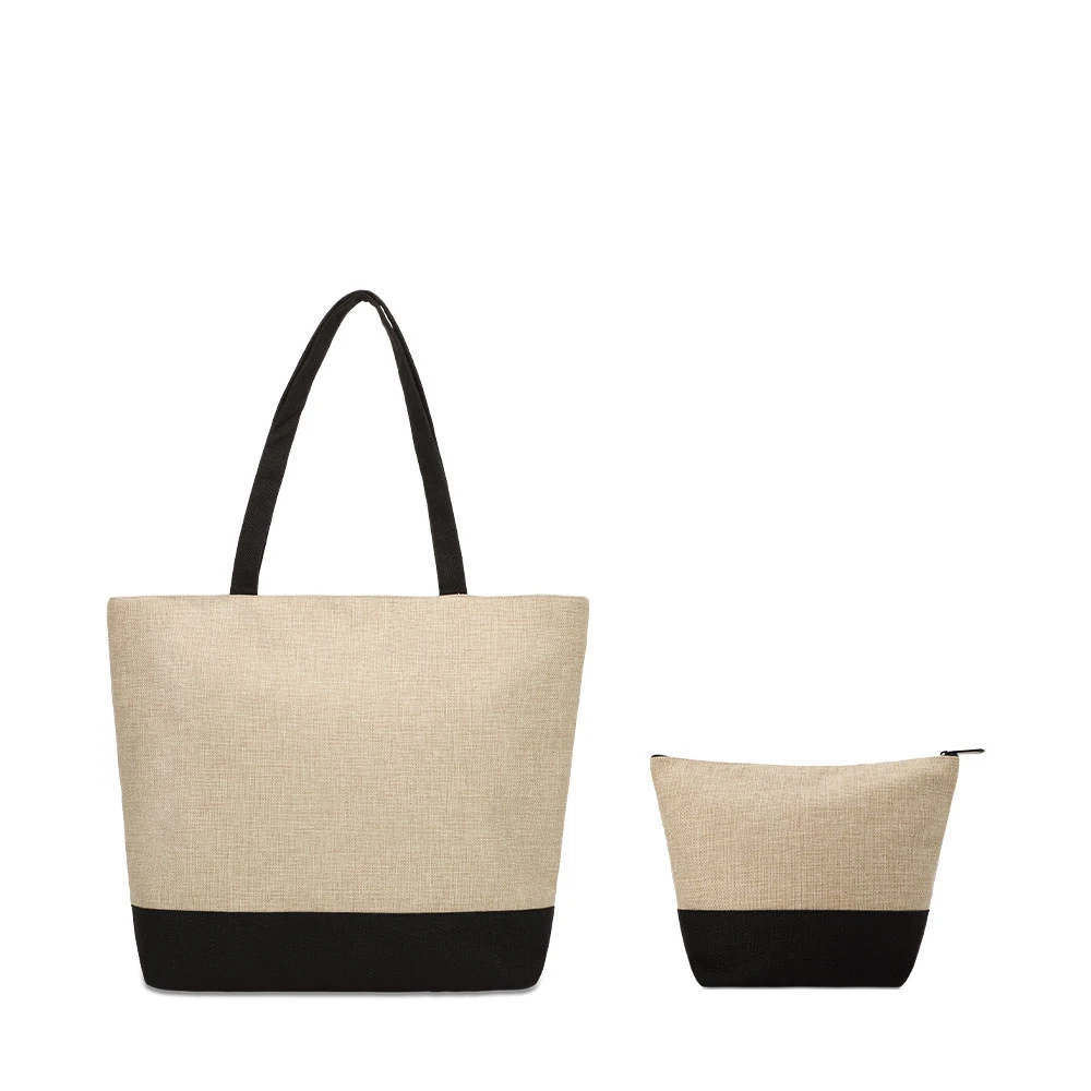 Wholesale Linen Diy Sublimated Printing Transfer Large Sublimation Tote Bag Blank With Zipper