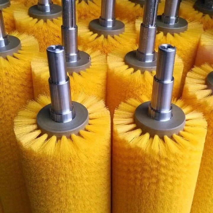 Custom Industrial Brass Wire Steel Wire Spiral Roller Brush and Nylon Cleaning Cylinder Brush