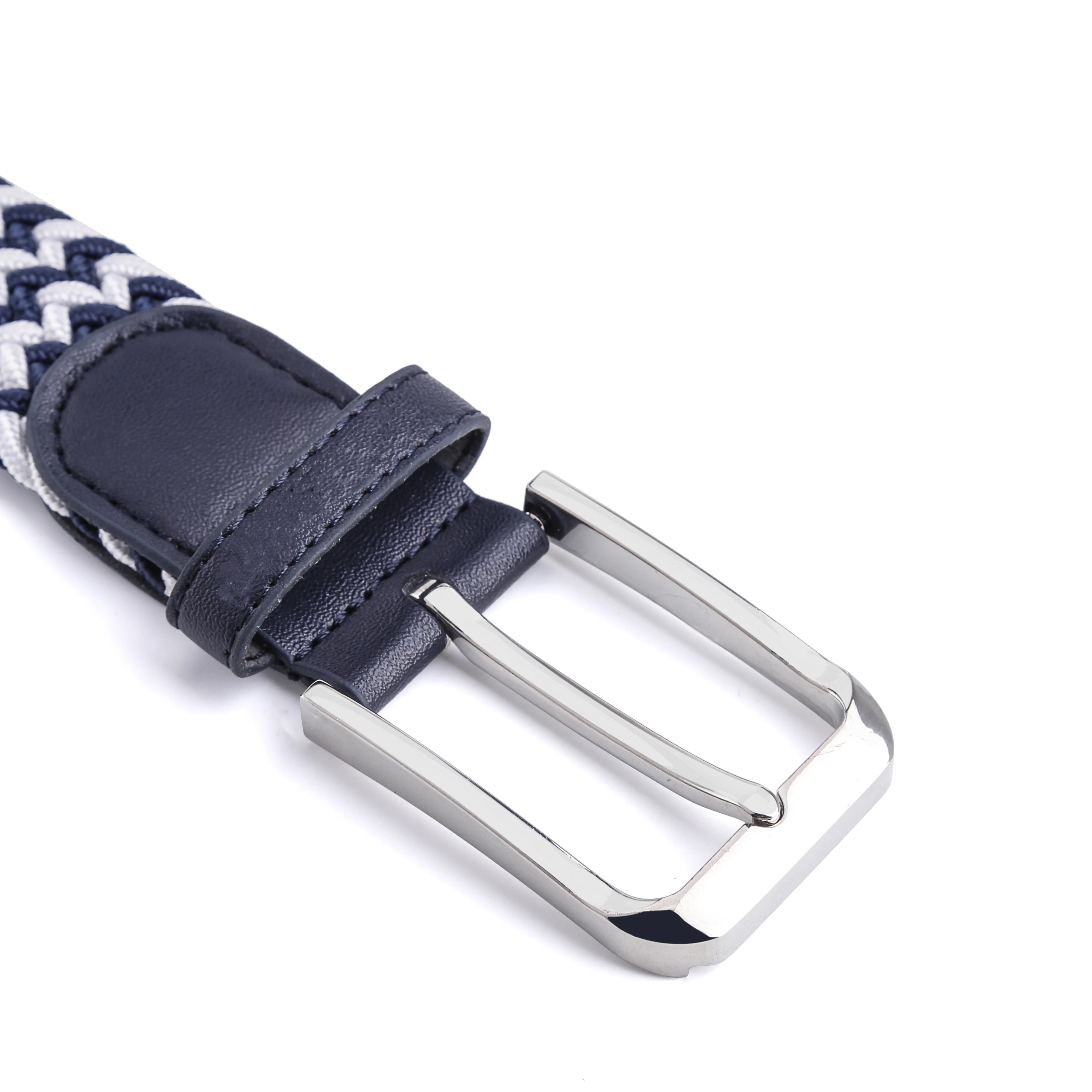 OEM ODM Multi-color Stretch Women and Men Polyester Adjustable Casual Weave Braided Golf Elastic Belts With Zinc Alloy Buckle