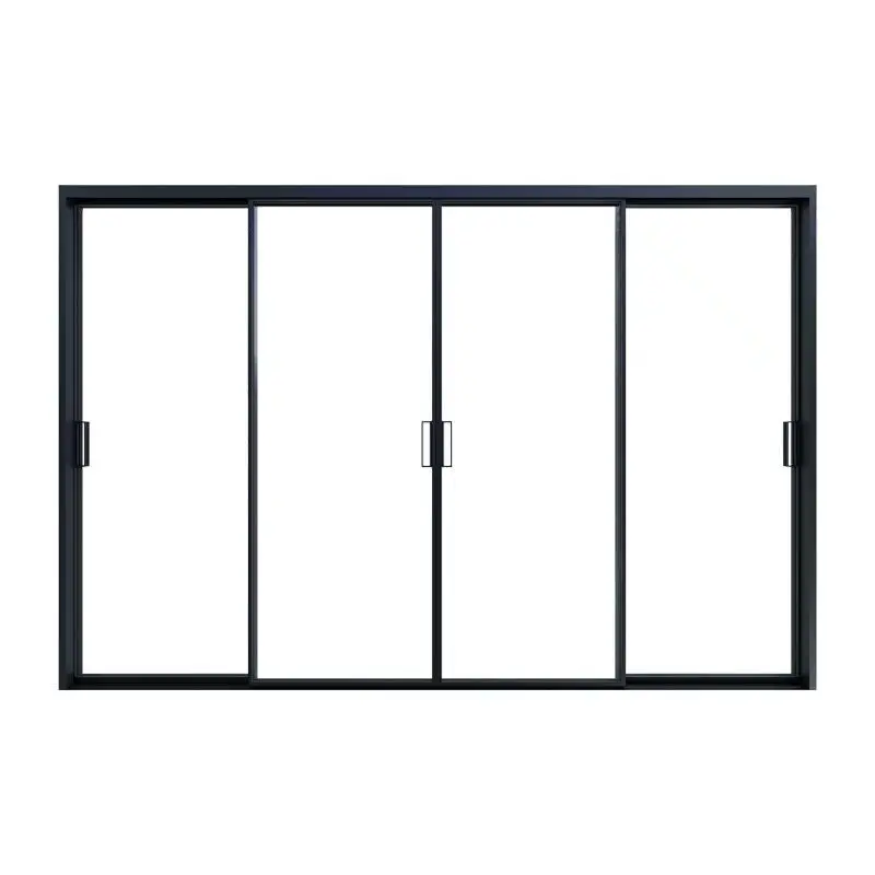 Excellent Quality Luxury Narrow Frame Lock Aluminium Sliding Door 8-Ftx9-Ft-Sliding-Glass-Doors