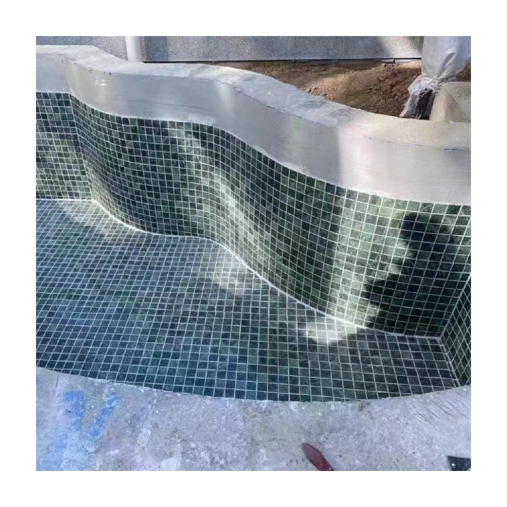 Green natural stone swimming pool mosaic tiles