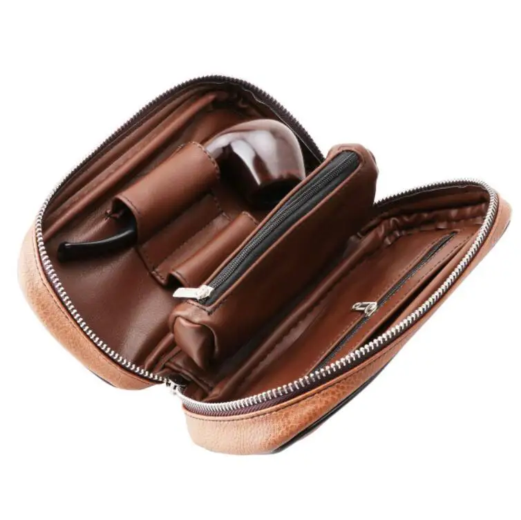 PU leather multi-function tobacco pipe bag, soft and delicate