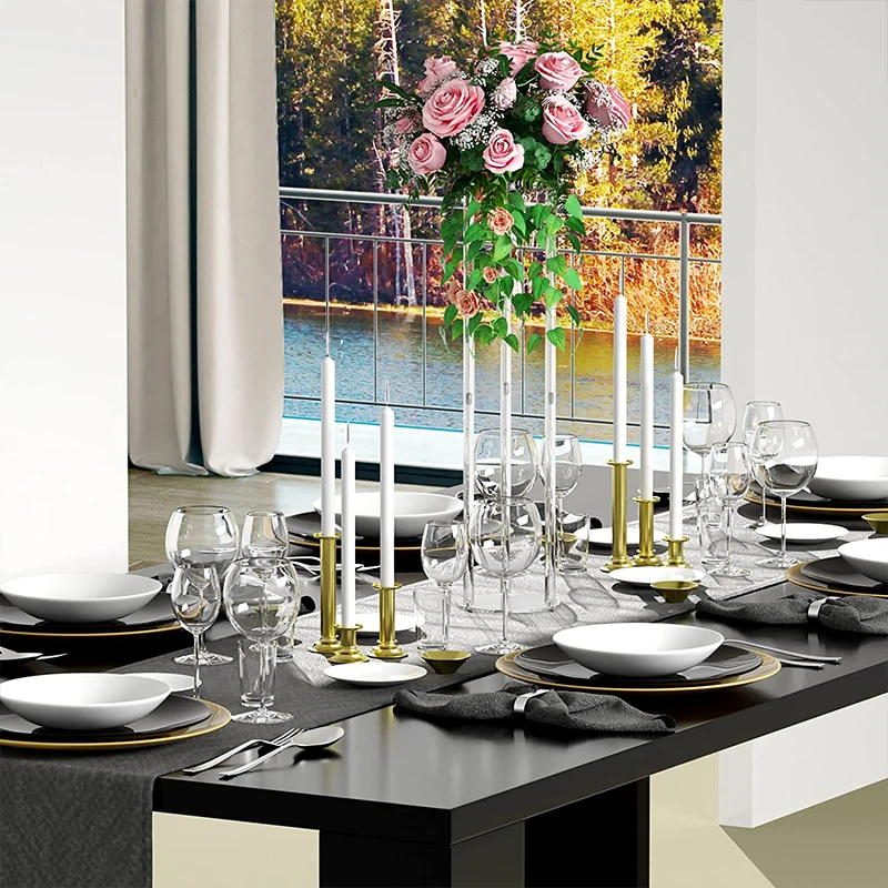 Elegant Flower Stand Flower Base Wedding Decorations Table  Tall Clear Acrylic Centerpieces