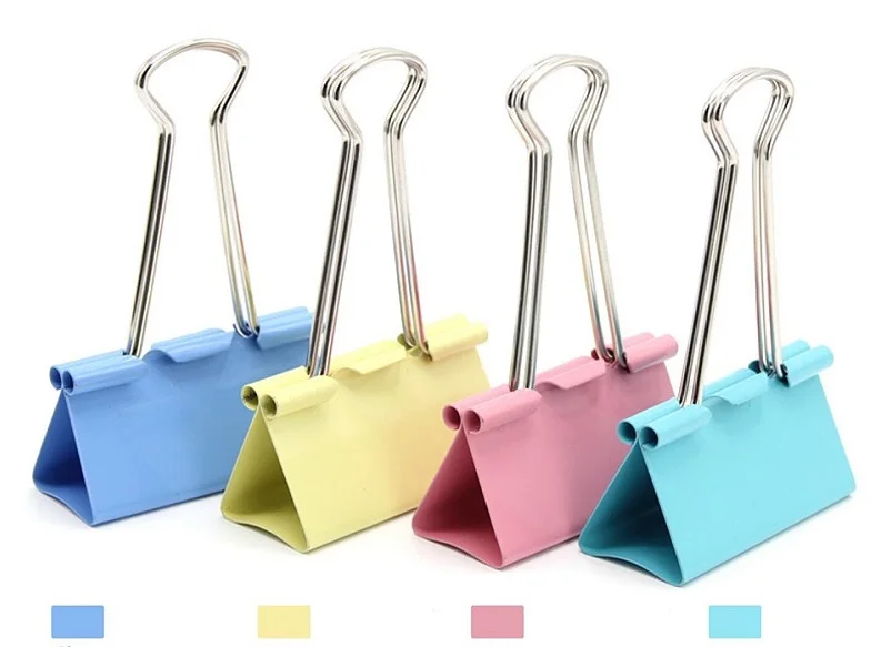 Wholes Elliot Folder Office Stationery Metal Mini Colorful Paper Binder Clips with Plastic Box