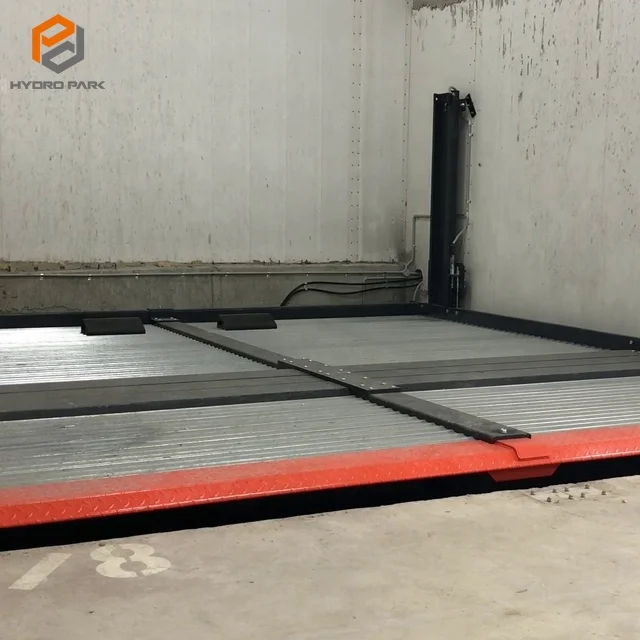 Hydraulic 2-Post Underground Car Stacker 2 Level Pit Parking Lift