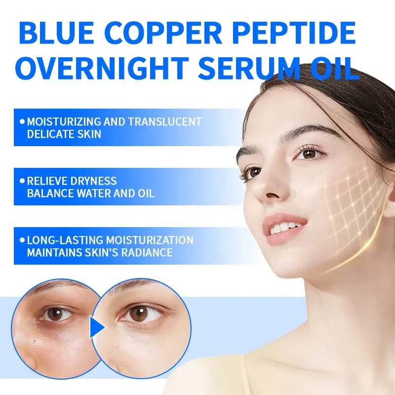 blue copper peptide Serum Midnight Blue Youth Activating Drop Peptides, Guaiazulene Adenosine, Night Serum