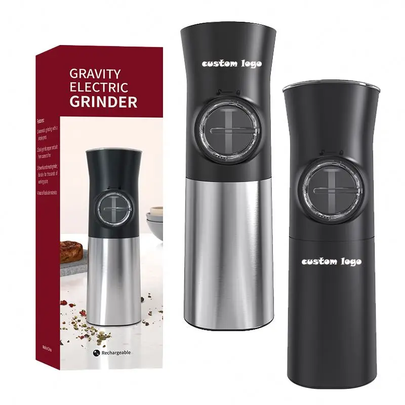 Dry Battery Power Pepper, Powder Grinding Mini Spice Grinder Automatic Induction Electric Salt Pepper Mill With Led Light/
