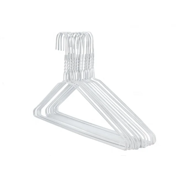 Cheaper price promotion hanger wire for dry cleaning clothes white color wire hanger for suit