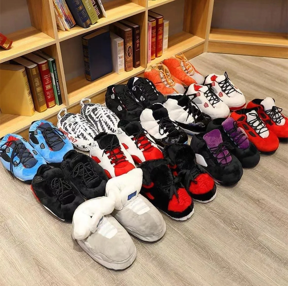 Wholesale AJ Custom Plush Sneaker Slipper Shoes Fashion Winter House Shoes Warm Women/Men AJ Sneakers Lady Indoor