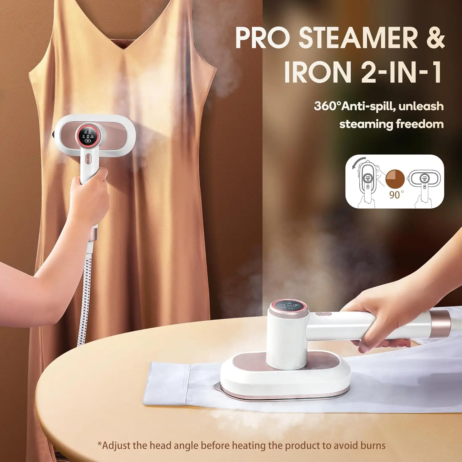 New 2-in-1 Steam Generator Portable Iron Steamer for Clothes with Adjustable Temperature Electric Steam Iron