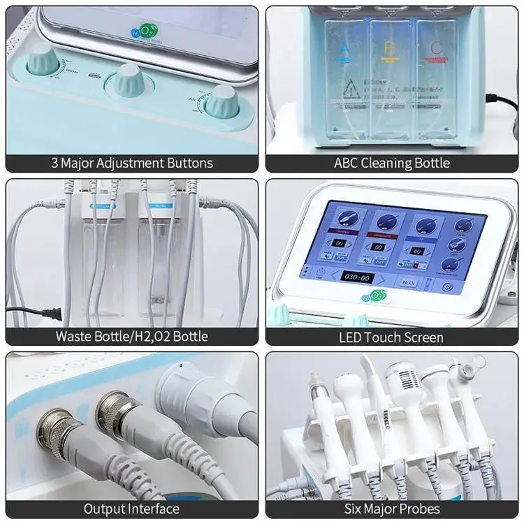 New High Quality Dermabrasion Machine Multifunction Oxygen 6 In 1 Face Deep Clean hydra beauty facial Machine