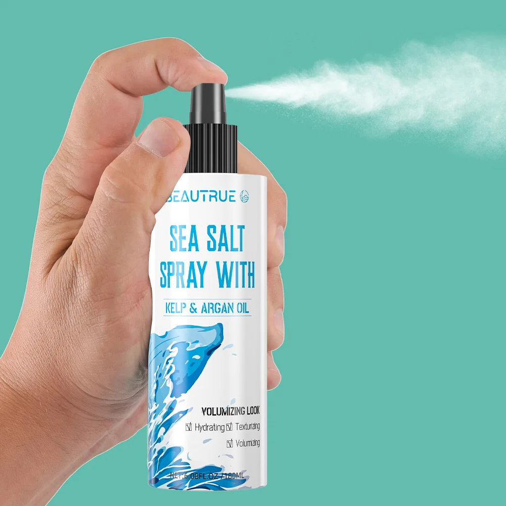 Factory Price Custom OEM 150 180 236 300 mL Natural Aloe Kelp Sea Salt Spray For Men Hair Thickening Texturizing Sea Salt Spray