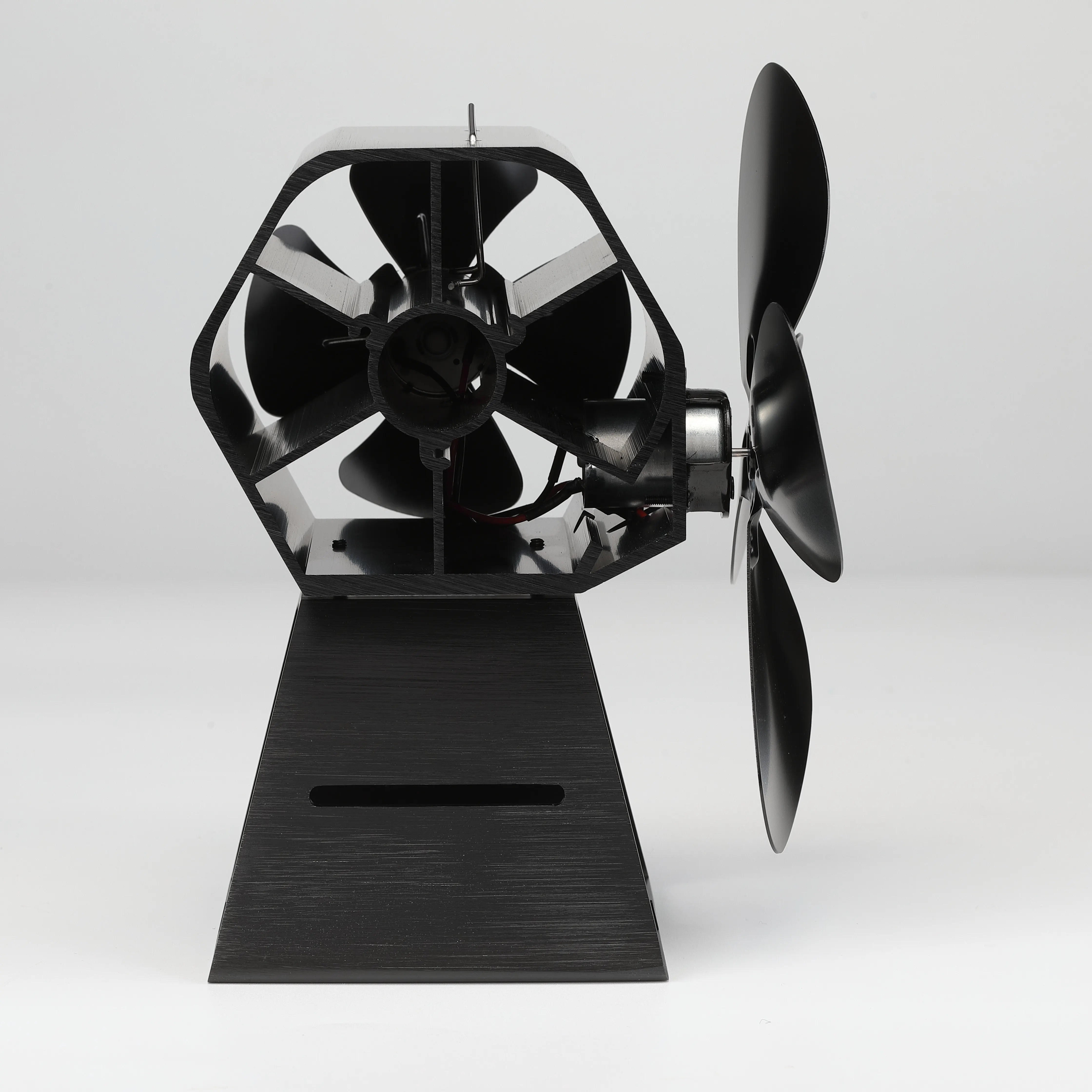 Winter Indoor Wood Burning Fireplace Double Stove Fan Heat Powered 4 Blades Exhaust EcoFan Other Home Heaters