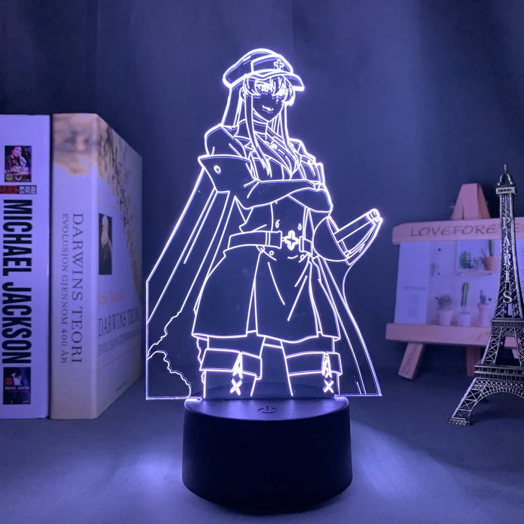 Anime 3d Lamp Akame Ga Kill Esdeath LED Night Light for Room Decor Nightlight Birthday Gift Manga Akame Ga Kill Neon Light