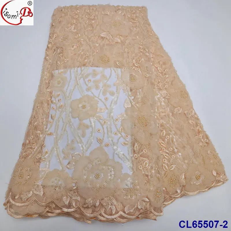 lisami rts produced  big flower sequins 3d fashion embroidery evening dress lace fabric