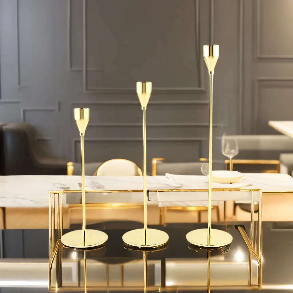 plant Manufacture 500 Sets $2.9 Gold Metal Candlestick Weddings Home Decor tapered candle holder