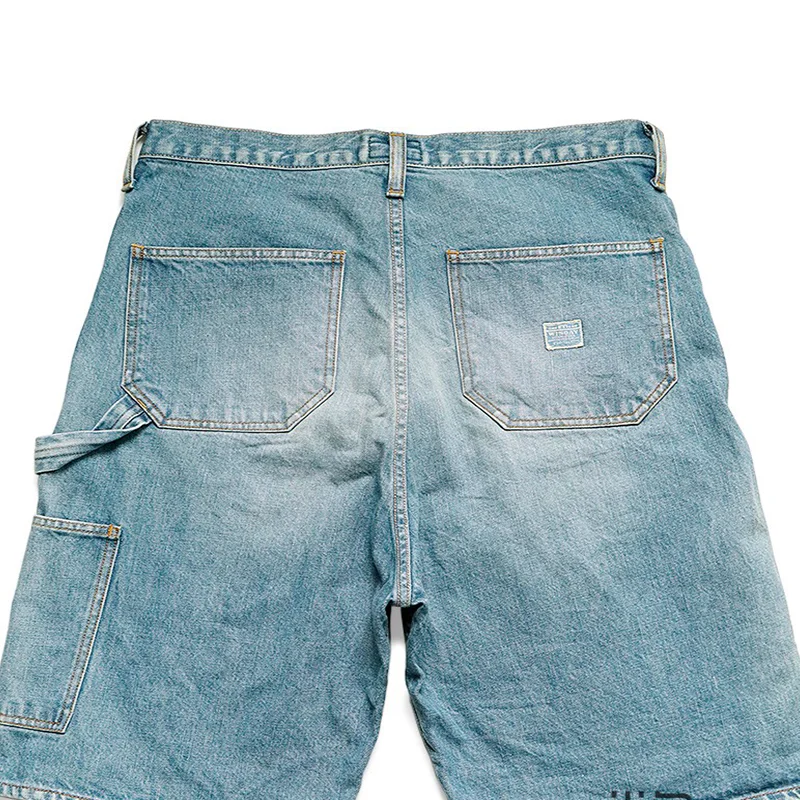 Custom Metal Stud Gem Men jeans Shorts Vintage Streetwear Rhinestone Denim Shorts Men