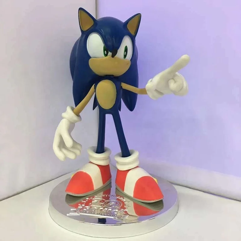 Custom Life Size Cartoon Statue Fiberglass Sonic Statue Resin Blue Hedgehog Sculpture For Decoration