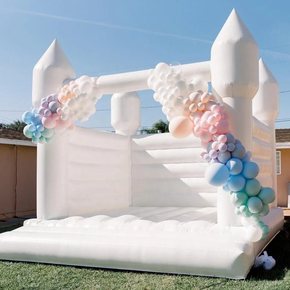 Hot Sale White Bouncy House Pastel Jumping Wedding Bounce Castle