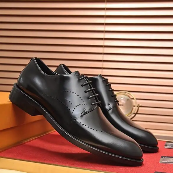 High Quality black Genuine Leather shoes fashion luxury designer shoes for man