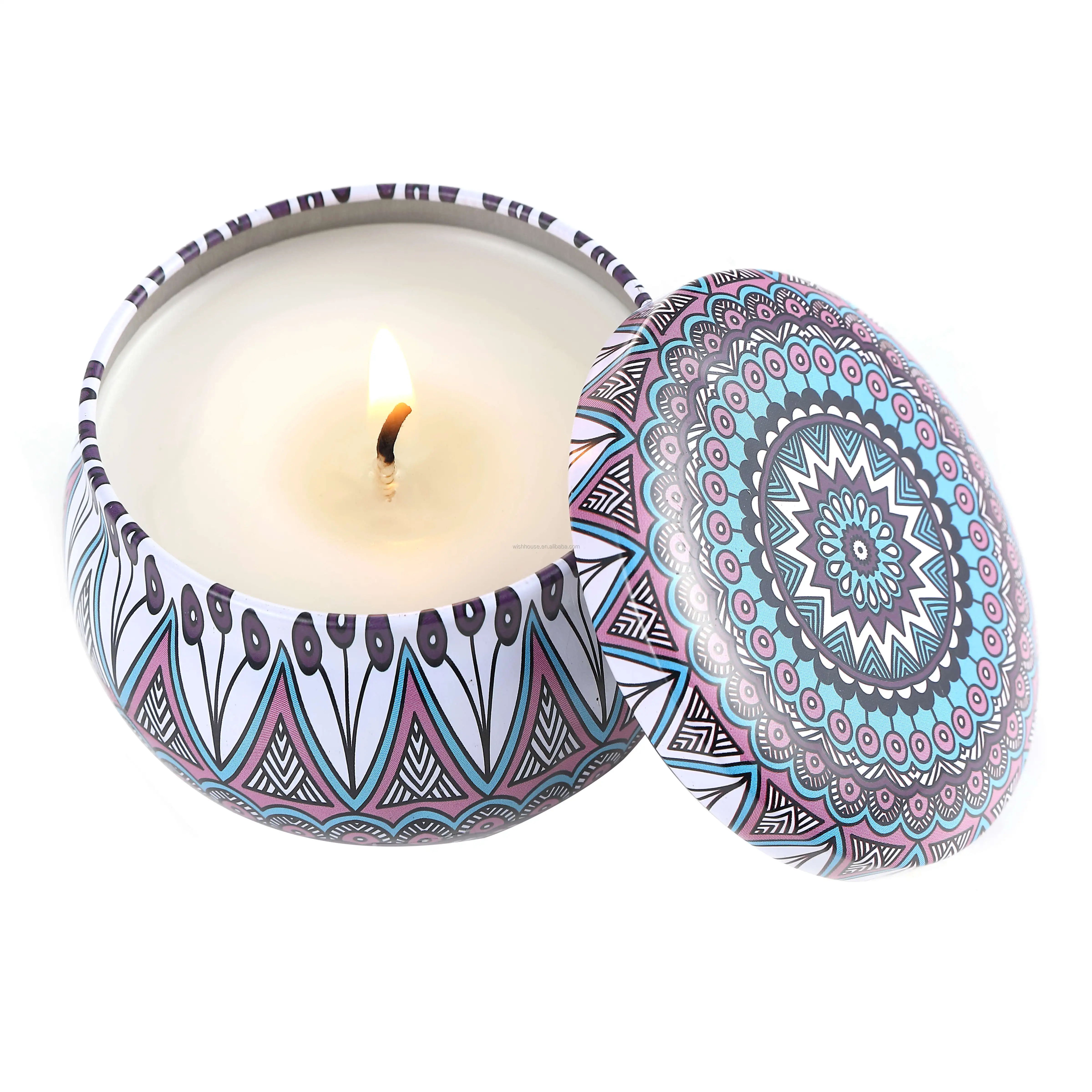 2023 New Trends In Europe And America soy wax travel gold/silver/black tin candle for home decor