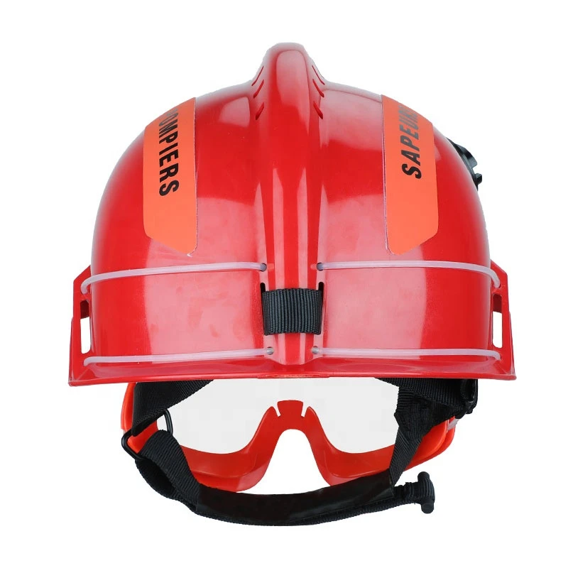 Custom Professional Protection Reflective Flame Retardant Safety Fire Firefighter Red Rescue Helmet