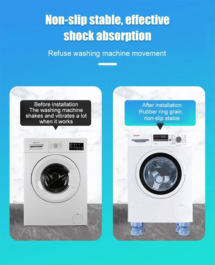 Adjustable Height Washing Machine Foot Pad Anti Vibration Mat Anti-vibration Pad Universal Noise-reducing Leg Base Support